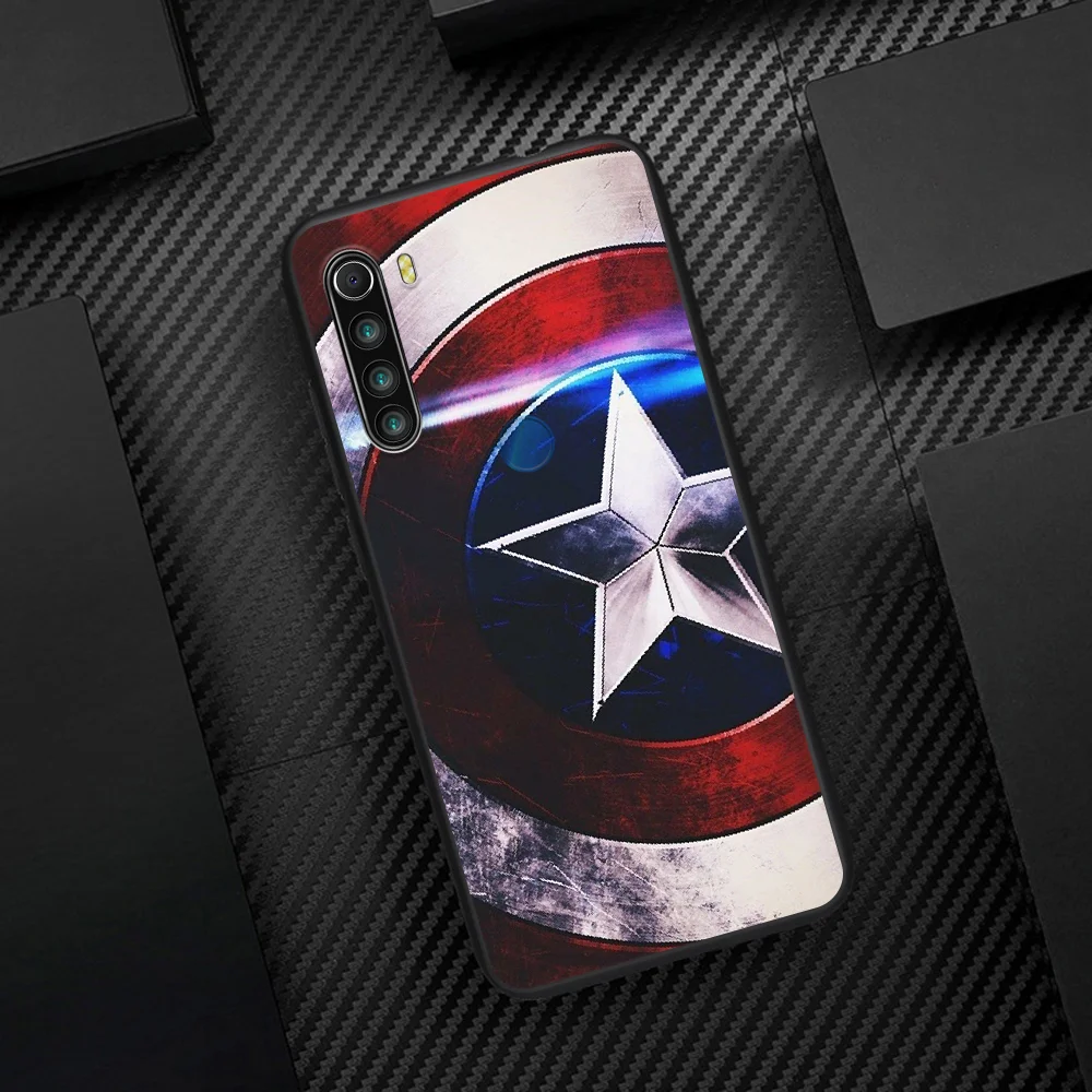 

Captains America Super Hero Phone Case Cover Hull For XIAOMI Redmi 7 7A 8 8A 9 9C Note 6 7 8 9 9S K20 Pro K30 black Coque
