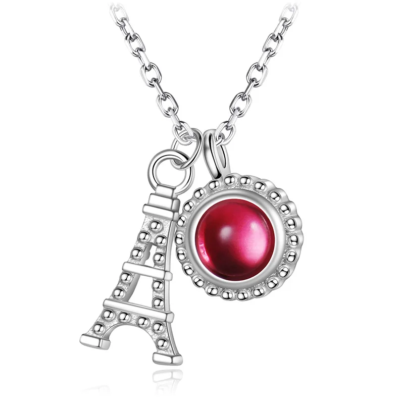 925 стерлингового серебра Эйфелева башня ожерелье подвеска колье для женщин
