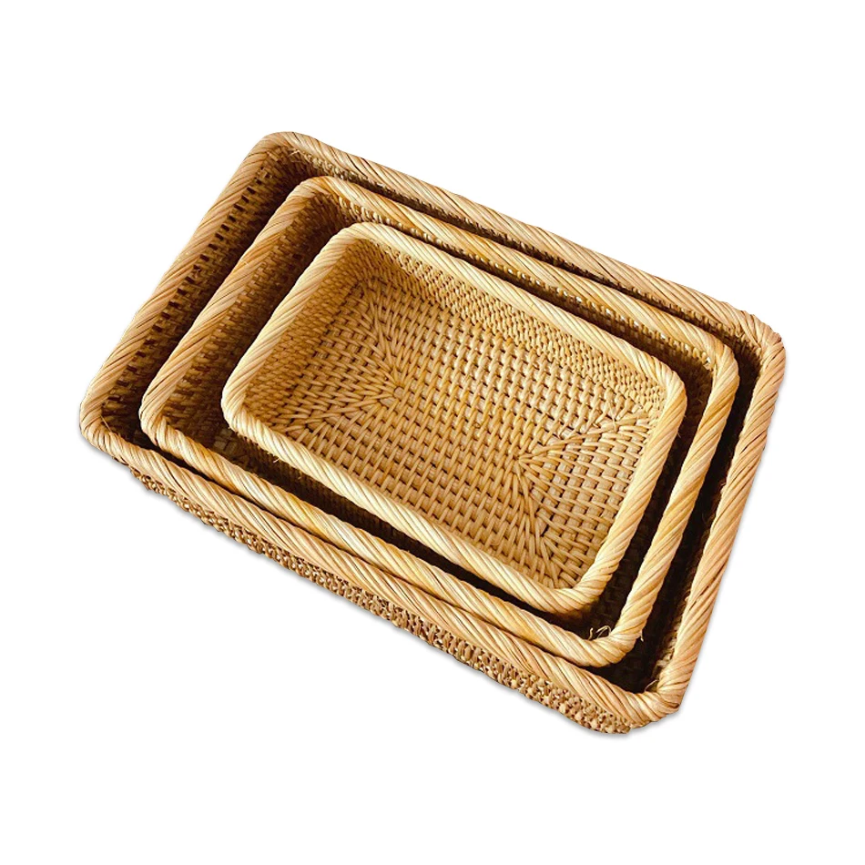 

Плетеная корзина для хранения, плетеные корзины ручной работы для хранения фруктов, чая, косметики для пикника, Домашний Органайзер для укр...