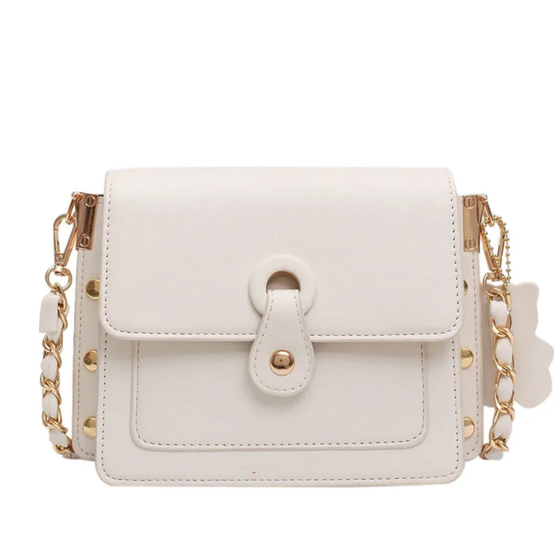 

Pu Fashion Chain Leather Crossbody Bags For Women 2021 Summer Wild Solid Color Messenger Shoulder Bags Female Travel Handbags