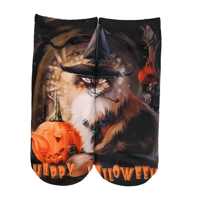 

Halloween Party Pumpkin Bat Funny Socks 3D Print Women Breathable Cotton Socks Cute Socks