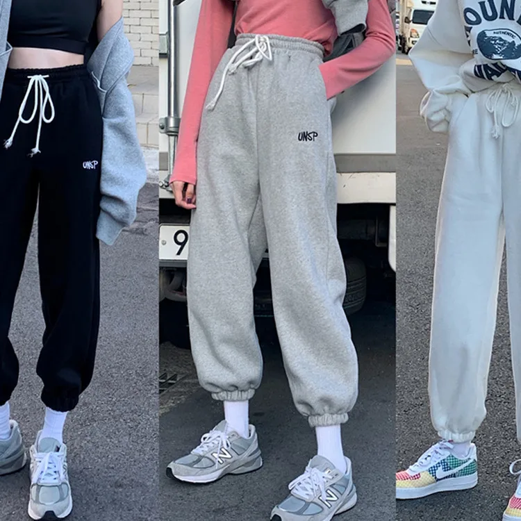 

Ladies pants 2020 Harajuku High Waist Joggers Korean Style Sweatpants Ladies Autumn Winter Trousers