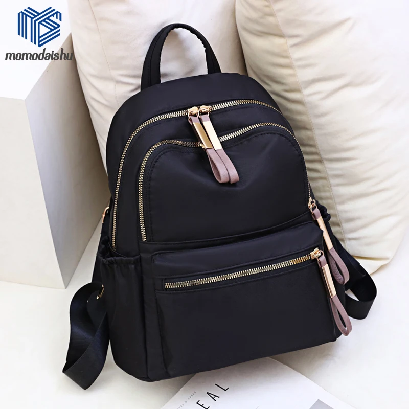 

2022 Oxford Backpack Women Waterproof School Bag Quality Ladies Travel Bag Solid Color Multiple Pockets Backpack Female Mochila