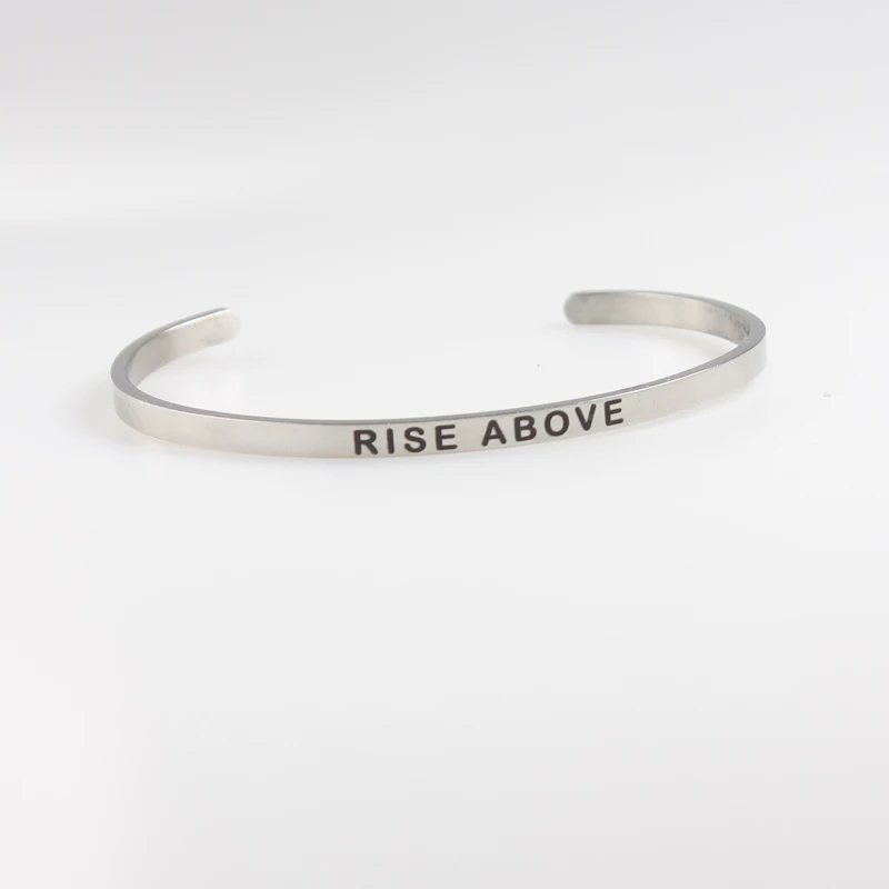 Лидер продаж 2021 браслет из нержавеющей стали 316L вдохновляющие браслеты мантры с