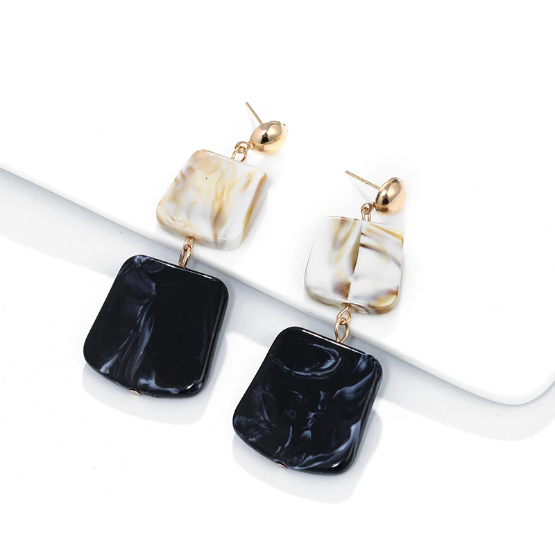 Модные Разноцветные Акриловые геометрические серьги для женщин винтажные