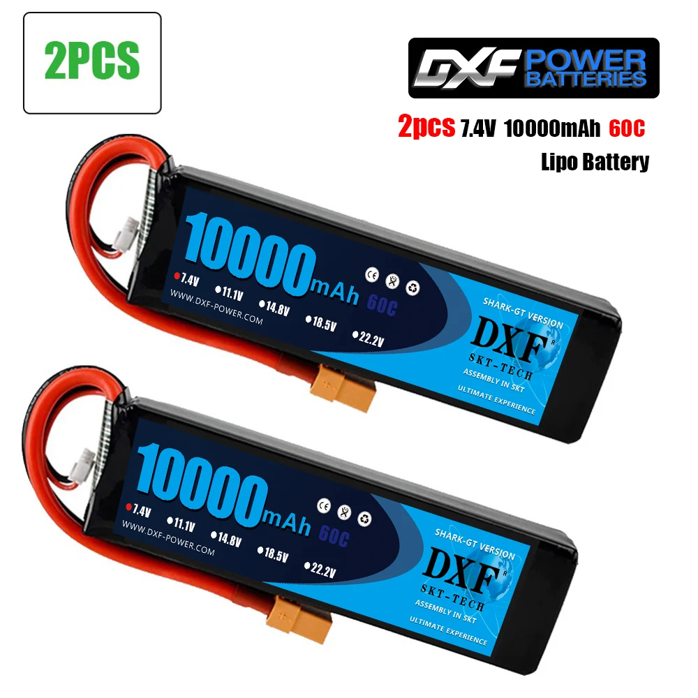 DXF RC автомобиль Lipo батарея 2S 7,4 V 10000mah 60C Max120C Rc самолет автомобиль Parrot Bebop 2 Дрон 11,1 V 2700mah запасное ядро
