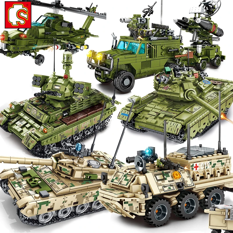 Sembo модель военного танка Panzer строительные блоки WW2 армейский грузовик солдаты