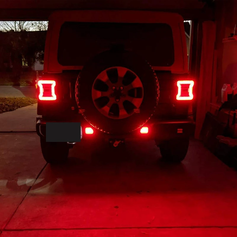 Car Clear Lens Full LED Rear Bumper Reflector Light Kit for Jeep Wrangler JL 2018-2020 |