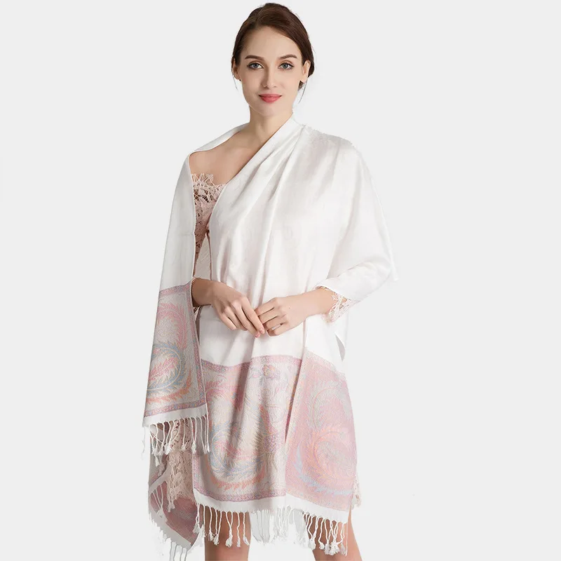 

Scarf Winter Pashmina Jacquard Cashew Tassel Warm Scarf Ethnic Retro Scarf Cotton Shawl Echarpe Hiver Femme Scarf Women