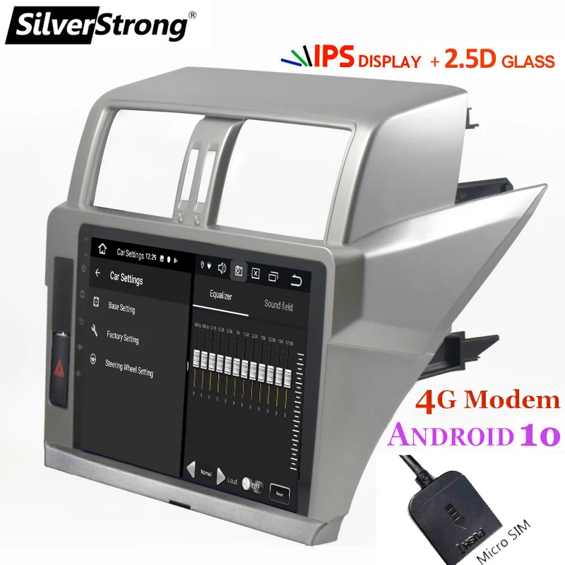 SilverStrong IPS 10 дюймов Android10.0 4G модем Автомобильный GPS для Toyota Prado 150 LC150 2014 2015 2016 2017 Android