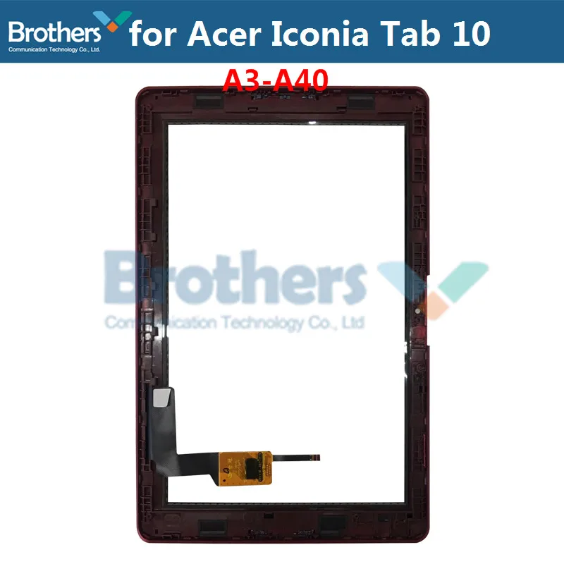 A3-A40 with RedFrame Планшет, сенсорный экран для acer Iconia Tab 10 A3-A40, B3-A40, сенсорный дигитайзер, переднее стекло с рамкой 10,1 '', замена панели, протестировано - Цвет: A3-A40 with RedFrame