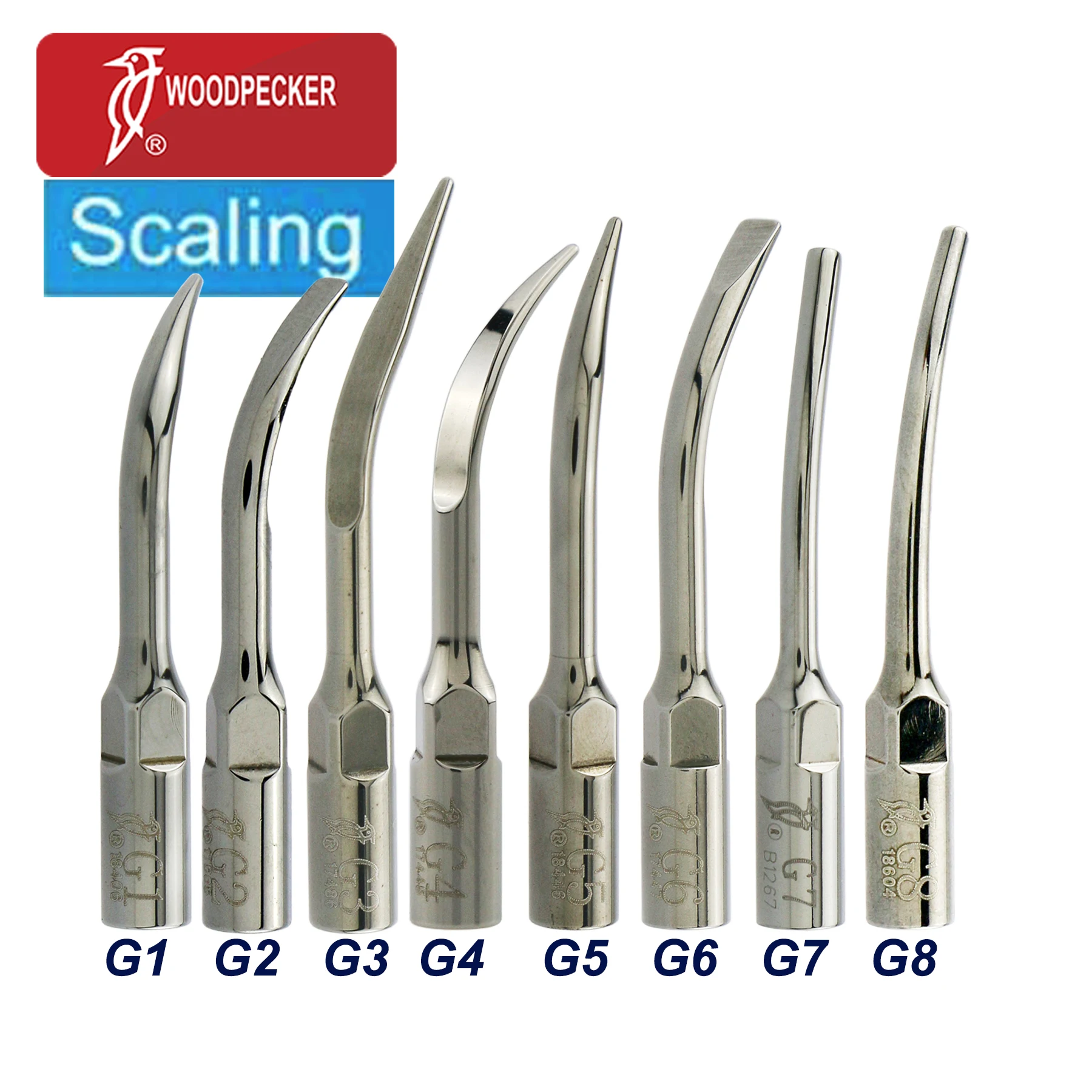 

Woodpecker Dental Supragingival Scaling Tips Ultrasonic Scaler Tip G1 G2 G3 G4 G5 G6 G7 G8 Fit UDS EMS