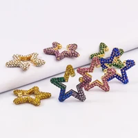 rainbow star earcuffs for women ethnic crystal multicolor ear clip punk boho ear bone clip earrings huggie jewelry gifts