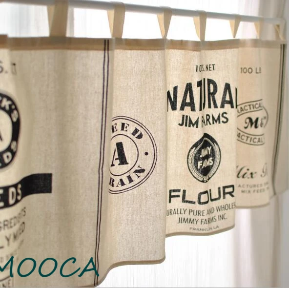 Стиль РУСТИК хлопок и лен фотообои для окон планшет верхняя половина занавески