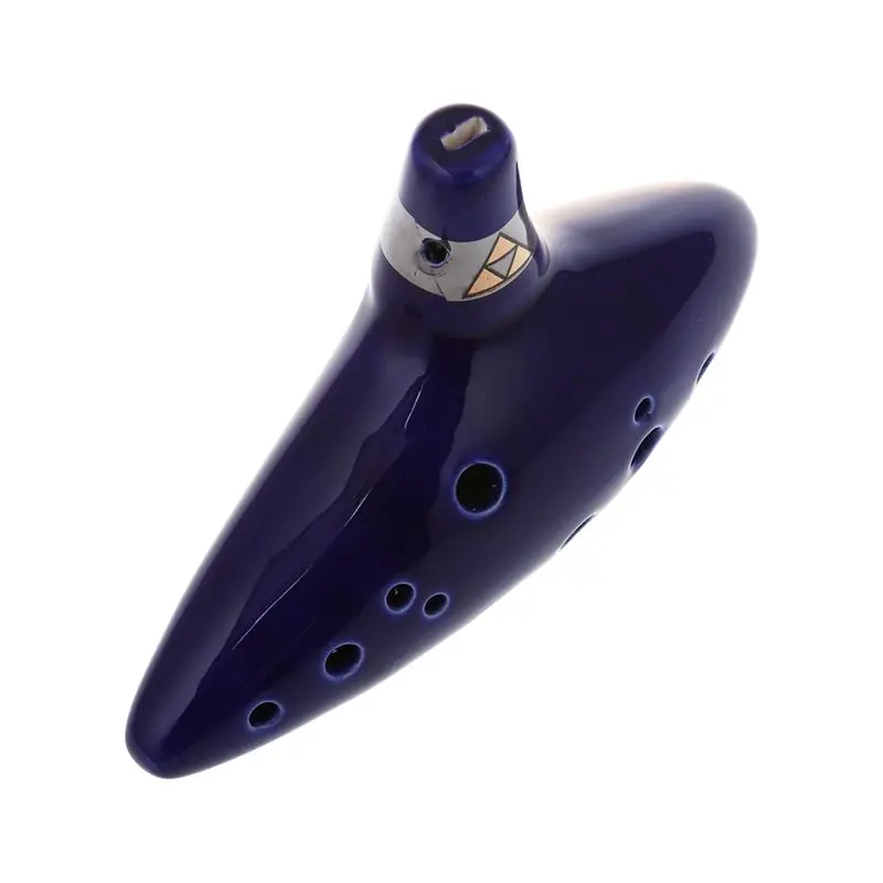 12 отверстий Ocarina керамический Alto C Legend of Zelda Flute синий инструмент|Пикколо| |