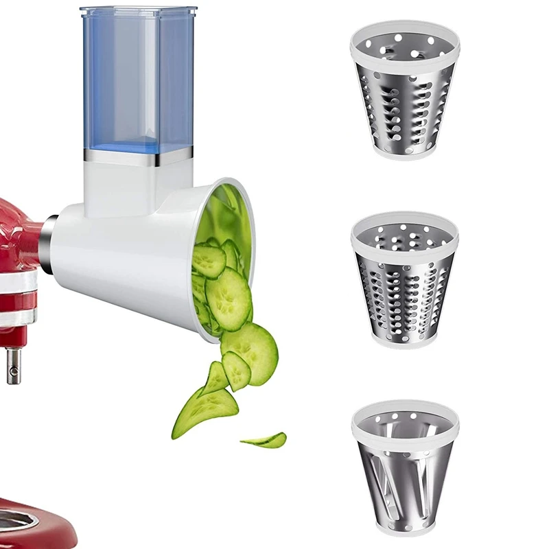 

FQYL Slicer/Shredder Attachment for KitchenAid Stand Mixer Electric Cheese Grater Attachment/Accessories with 3 Blades