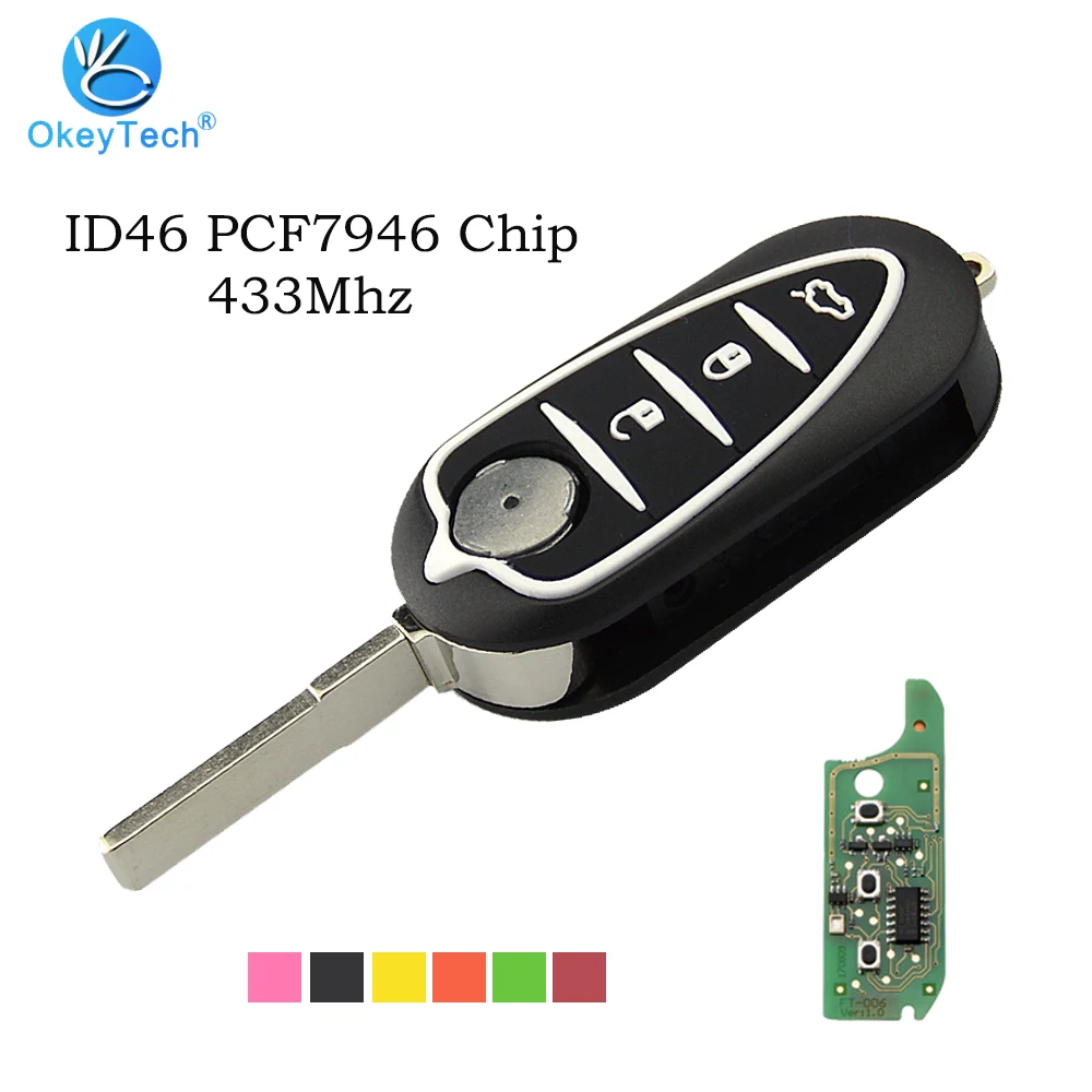 OkeyTech для Alfa Marelli BSI системы дистанционного ключа 433 МГц ID46 PCF7946 чип SIP22 без выреза