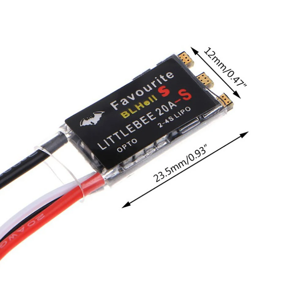 

Fast And Super Light Weight 1 Pcs Fvt Mini 20A 2-4S Violent Esc Electric Speed Control For Little Bee Speed Controllers D25