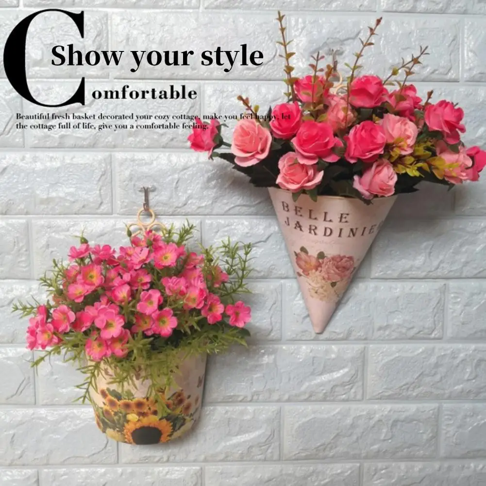 

50%HOTHanging Basket European Pastoral Style Creative Plastic Corner Planter Wall Mounted Plant Pot for Home