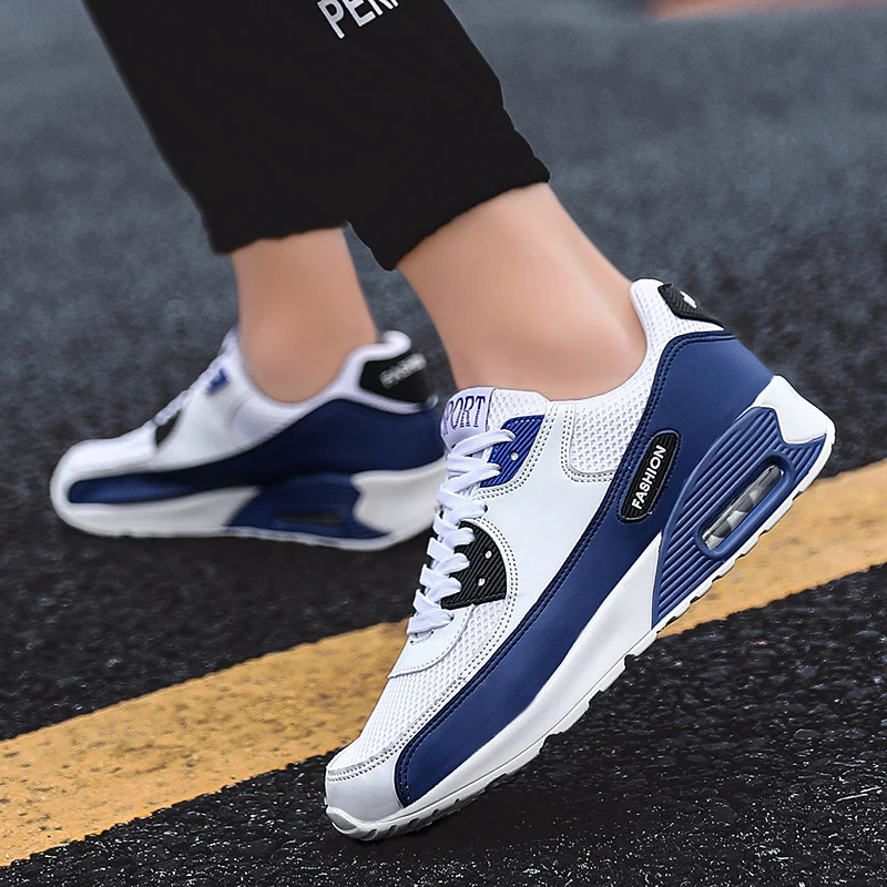 

Leisure Running Sneakers 2020 New Breathable Men's Sports Shoes Mesh Air Cushion Shock Absorption Running Shoes Big Size 7-12