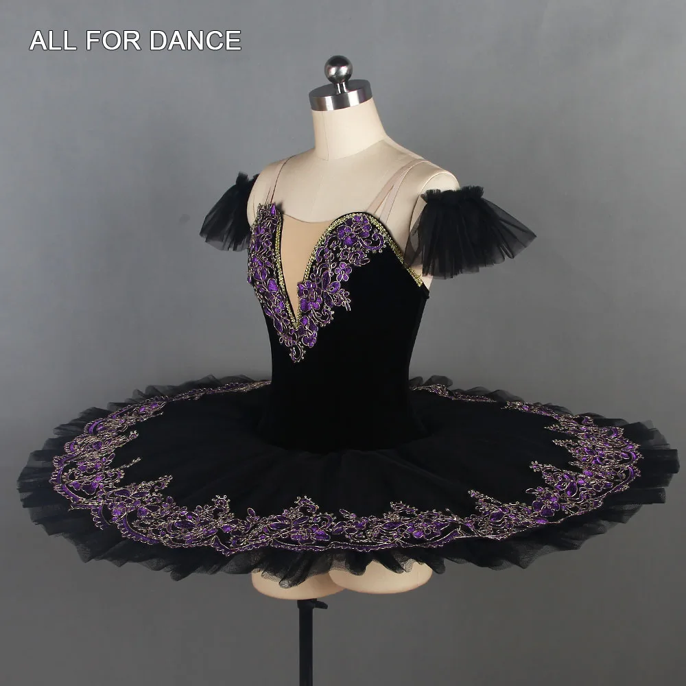 BLL116 Черная блинная балетная пачка бархатный топ плиссированная фатиновая