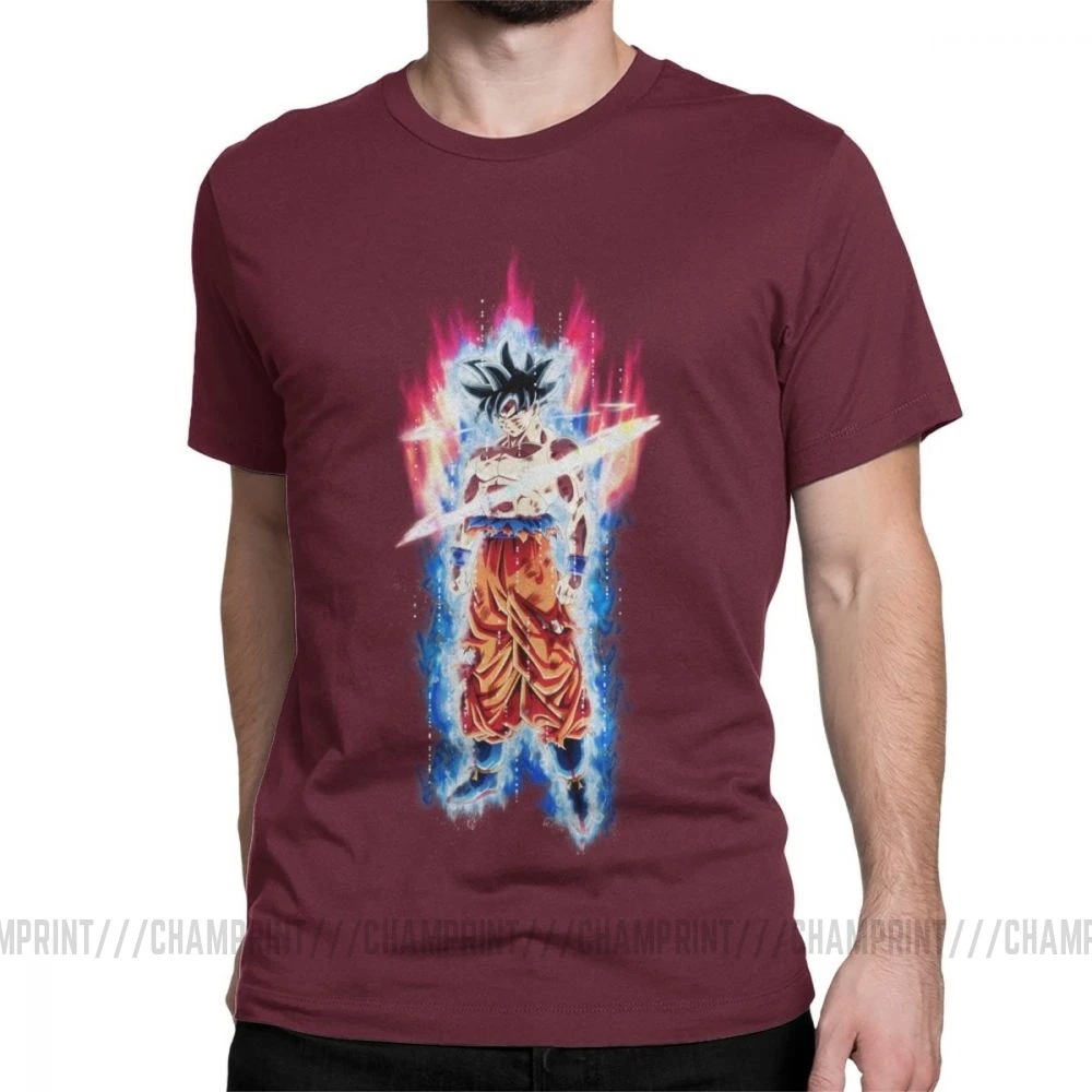 Goku Beerus Dragon Ball, мужские футболки, Vegeta Dbz, аниме, Harajuku, Забавные футболки, короткий рукав, вырез лодочкой, футболки, чистый хлопок, рисунок - Цвет: Бургундия