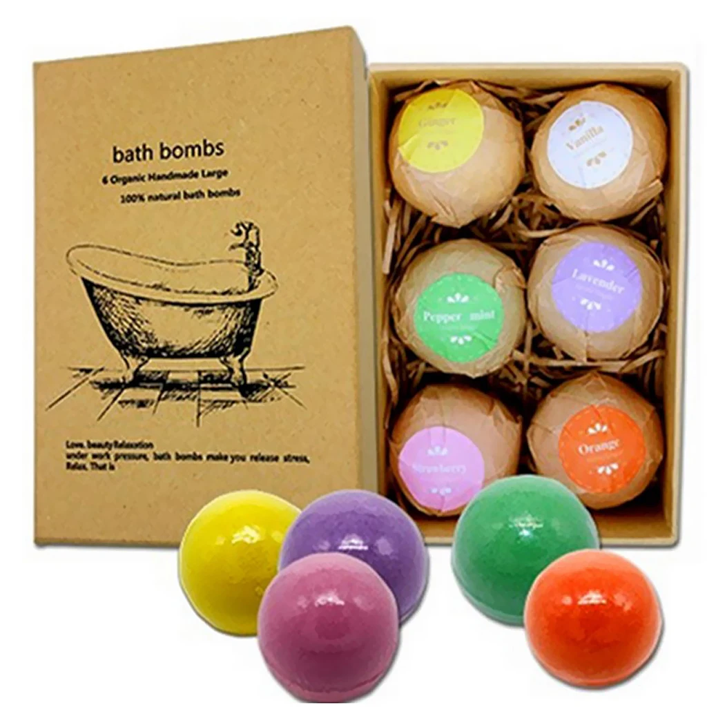 

MagiDeal 6pcs Scented Bubble Bath Bomb Salt Essential Oil Balls Set Kit