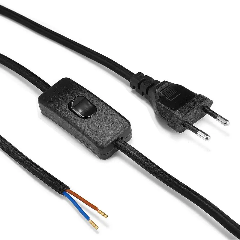 

Euro Plug Power Cable 2m 3m Pigtail Rewired ON/OFF Switch Cable EU Power Supply Cord For Extension Socket Lamp Project Radio