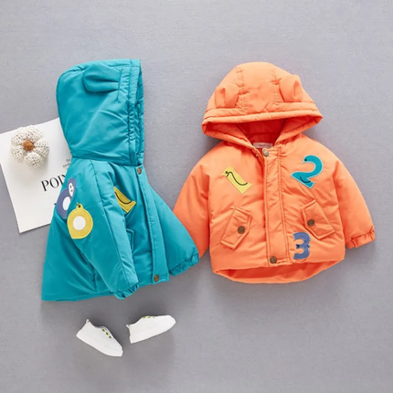 Baby Cotton Coat Winter Mens Korean Version Plush Thickened Padded Jacket Cartoon Warm | Детская одежда и обувь