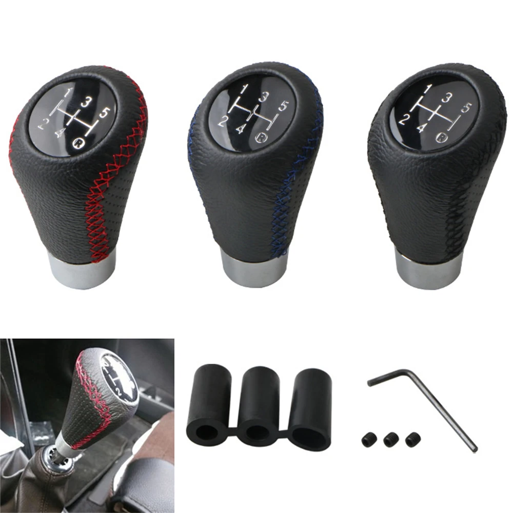 

5R 5 Speed Car Leather Auto Truck Gear Shift Knob Shifter Lever Manual Automatic Transmission Fit For Honda Toyota Nissan