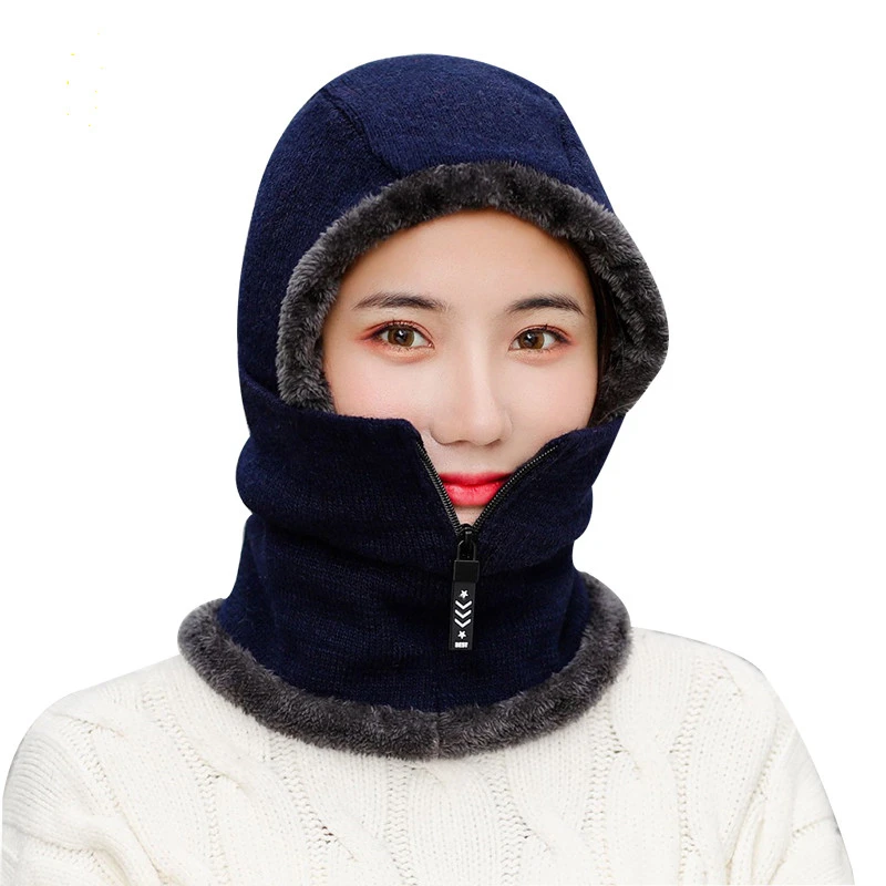 

Skullies Beanies Woman Knitted Hat Scarf Female Women Winter Hats For Women Bonnet Solid Balaclava Mask Feminino Beanie Hat Cap