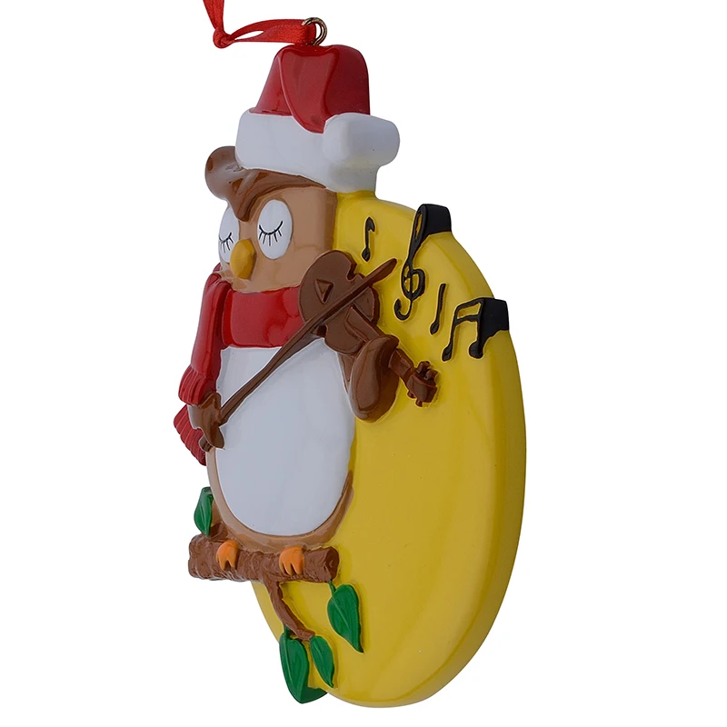 Resin Glossy Violin Owl Personalized Christmas Ornaments Used For Holiday Keepsake Gifts and Home Decor|christmas ornaments|christmas