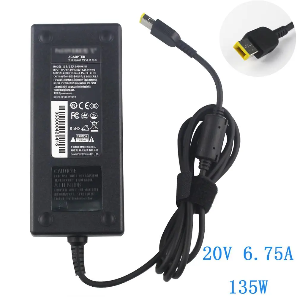

New 20V 6.75A 5.5*2.5mm 135W AC Adapter For Lenovo R720-15IKBN C560 C360 C455 Laptops Power Charger