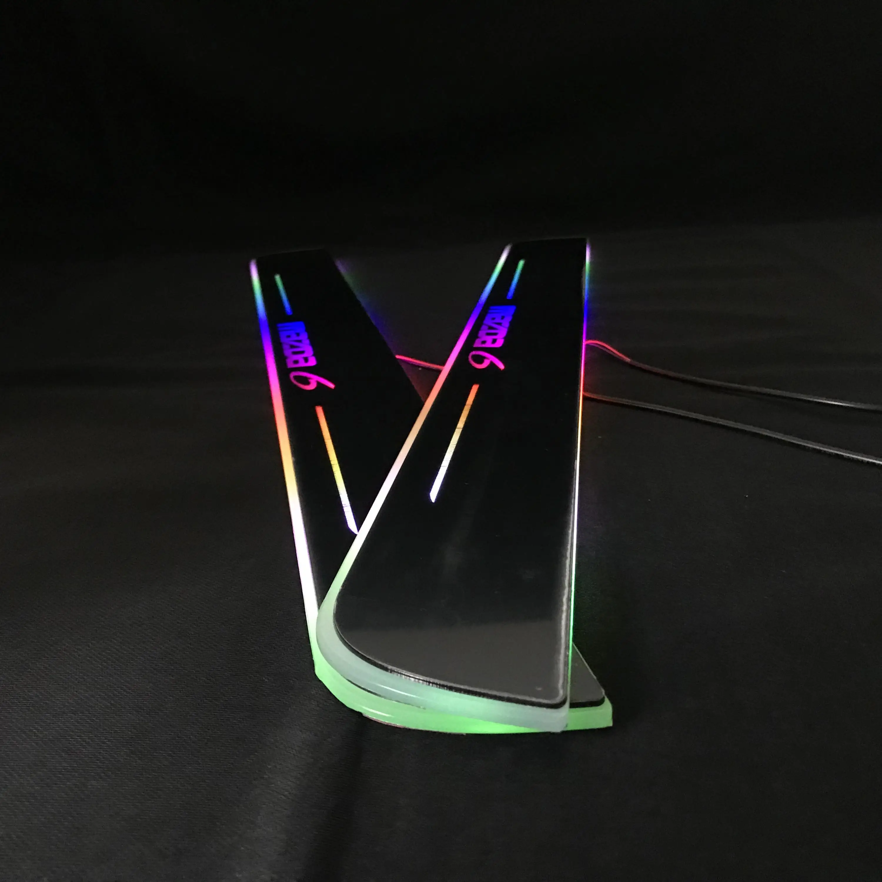 

Osmrk led moving door scuff for mazda 6 dynamic door sill plate flat lining overlays rgb flowing light, 2pcs