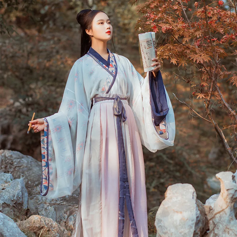 

Hanfu Chinese Folk Dance Costume For Woman Hanfu Cosplay Ancient Costumes Chinese Traditional Fairy Dress Festival Outfit SL1402