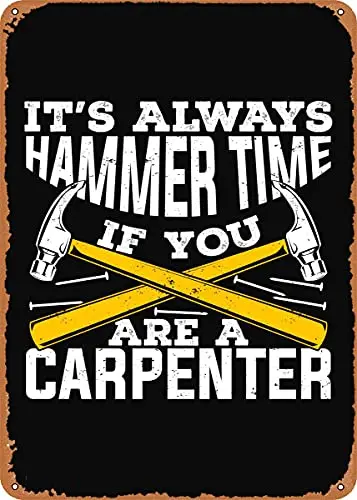 

Carpenter Design Vintage Look Metal Sign Patent Art Prints Retro Gift 8x12 Inch
