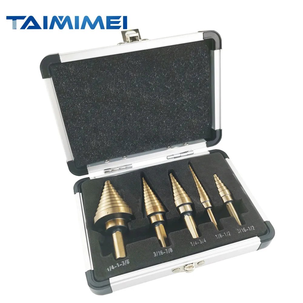 

Набор ступенчатых сверл TAIMIMEI 5 шт./компл. из быстрорежущей стали и кобальта с несколькими отверстиями 50 размеров с алюминиевым чехлом высоко...