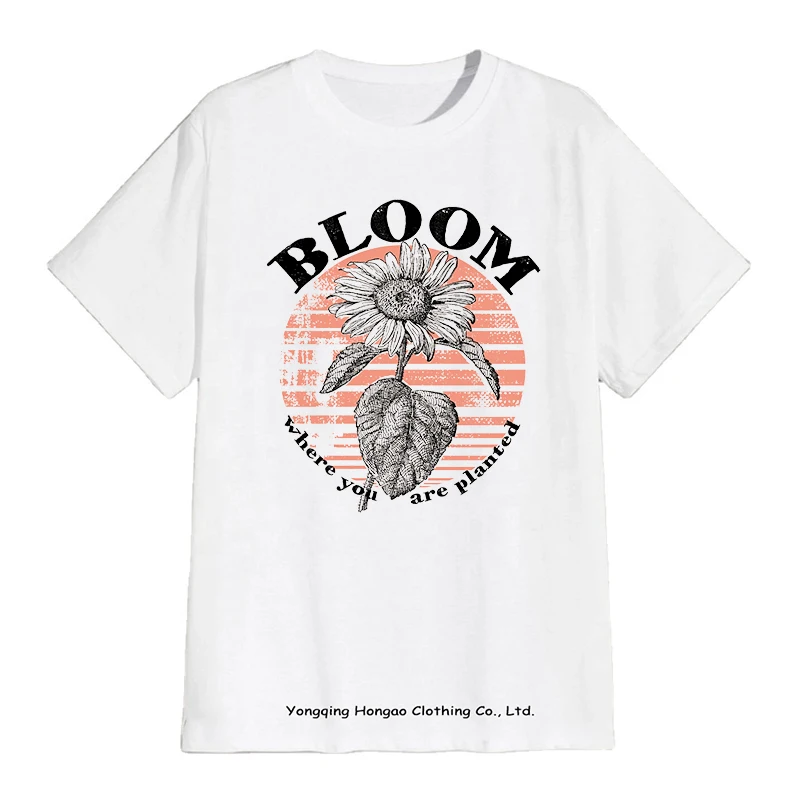 

High Quality Vintage Rainbow Flower Butterfly Print Aesthetic Graphic Retro Bloom Flower Lover Gardener 100% Cotton T Shirts