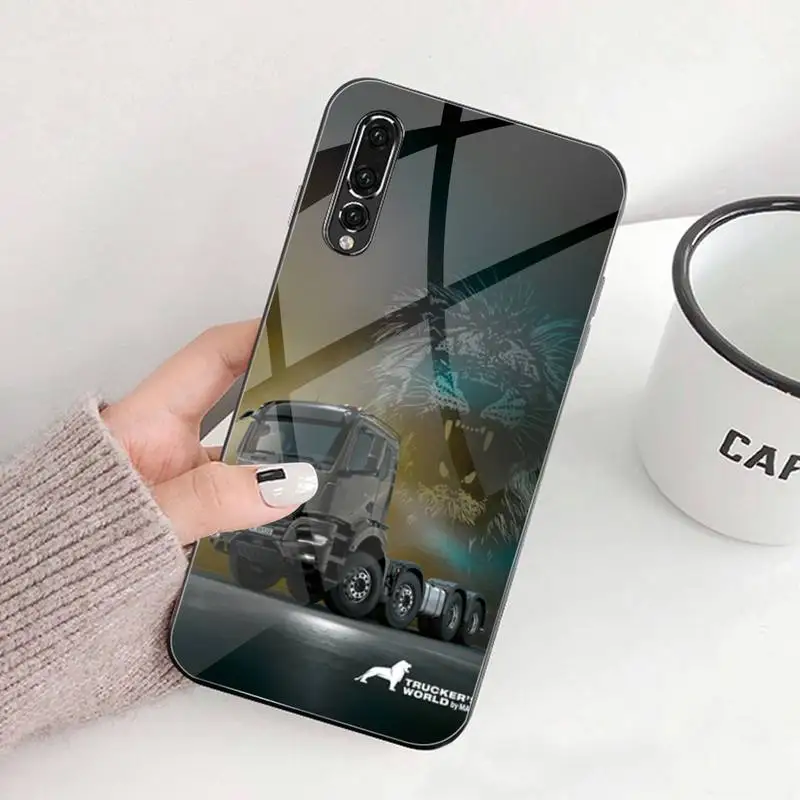 Чехол для телефона с логотипом Man Trucks закаленное стекло Huawei P30 P20 P10 lite honor 7A 8X 9 10 mate