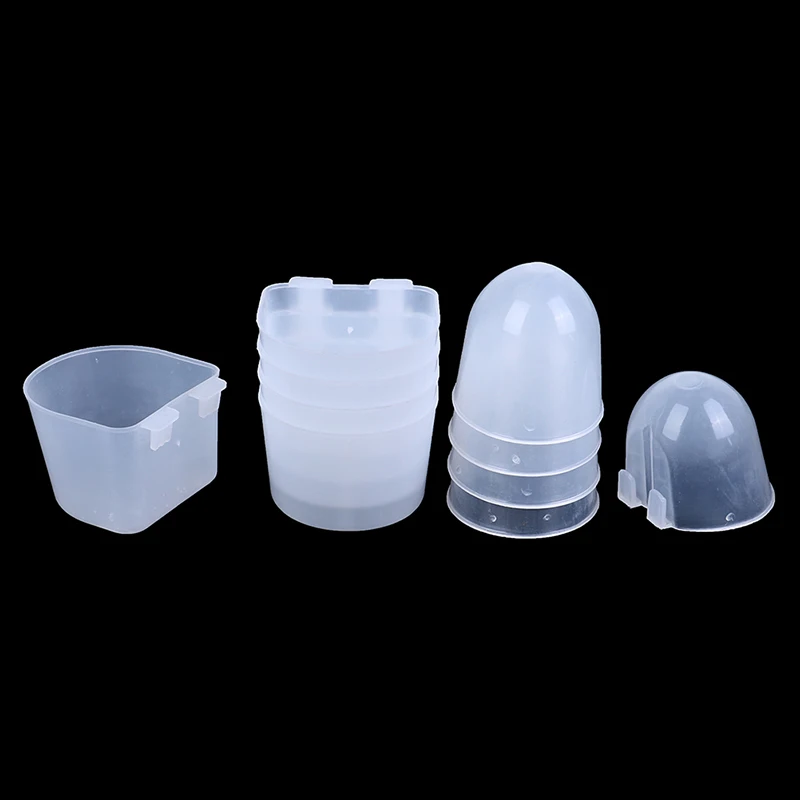 

5pcs Bird Feeder Round/Square bottom Feeder Bowl Hanging Water Drinking Food Cup Bird Supplies