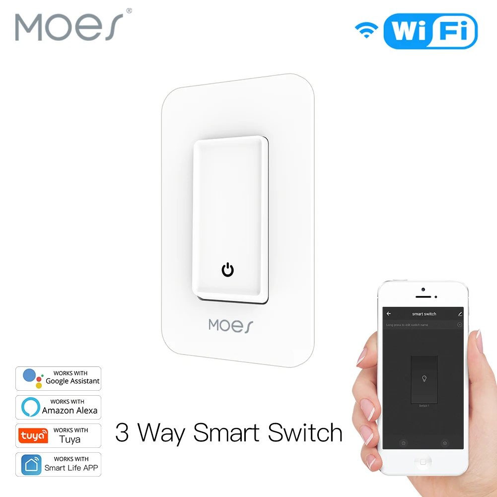 

3 Way WiFi Smart Light Switch Light Control APP remote control works with Alexa and Google Home No Hub Required
