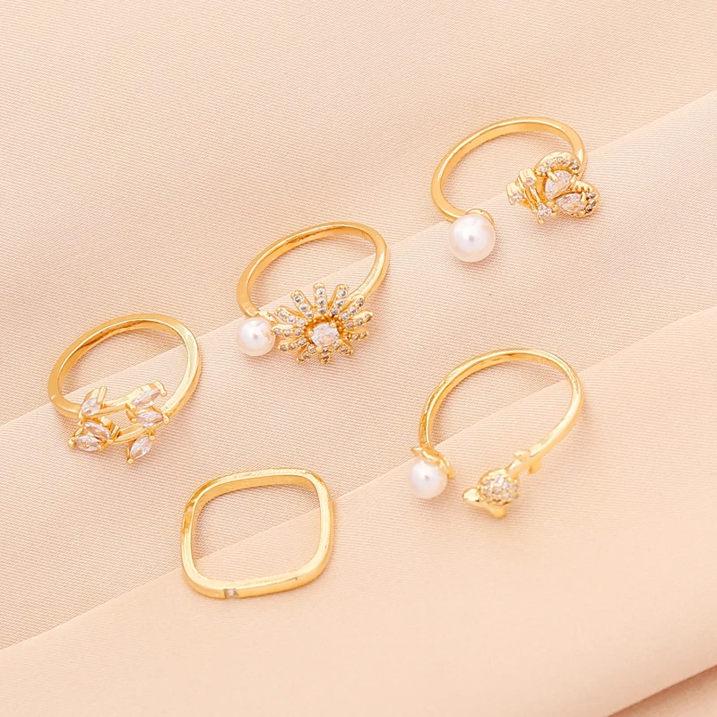 

Pearl Opening Butterfly Adjustable Rings For Women Fashion Jewelry 2021New Trend