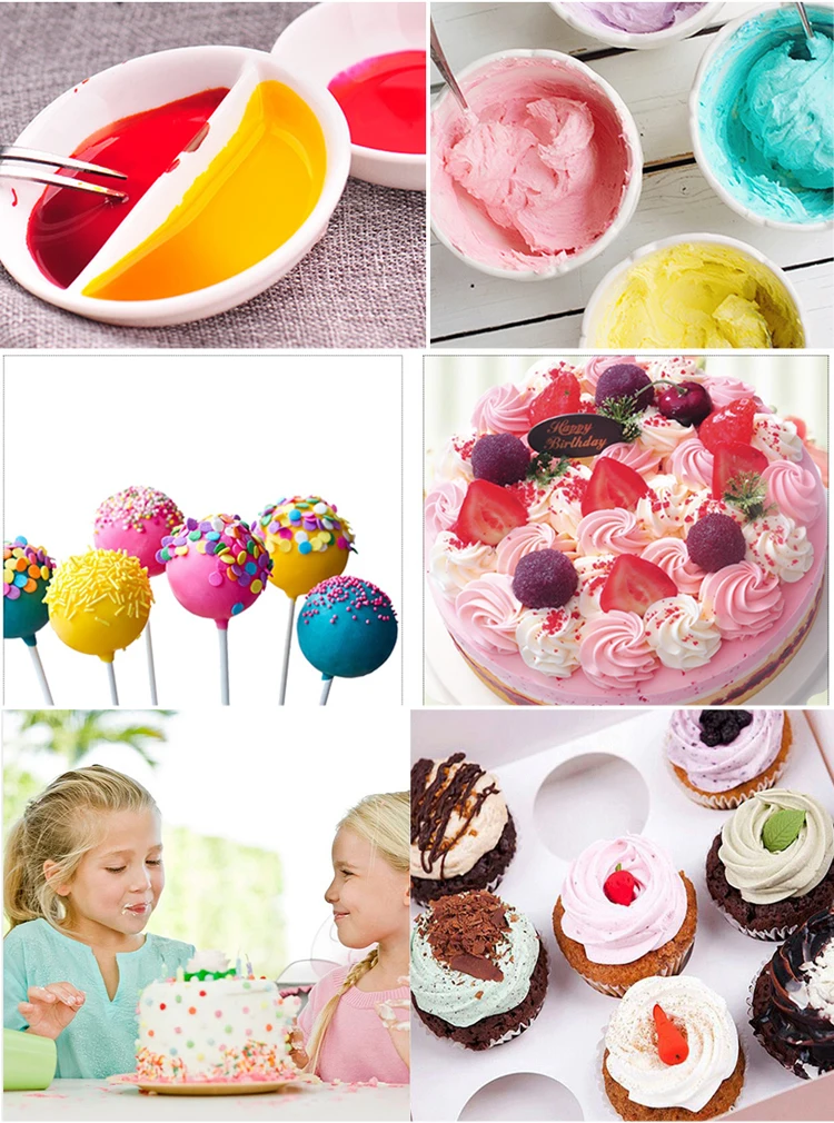 Набор Пищевых красок для торта 12 цветов 10 мл натуральные чернила украшения