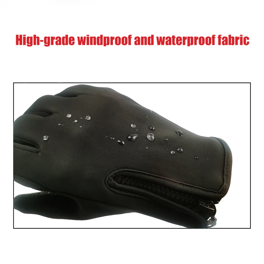 Зимние теплые флисовые термоперчатки с сенсорным экраном для катания на лыжах