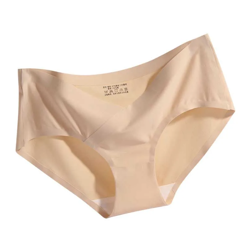 

New Pregnant Women Panties V Shape Maternity Panties Solid Color Low Waist Breifs Summer Soft Ice Silk Women Underpants
