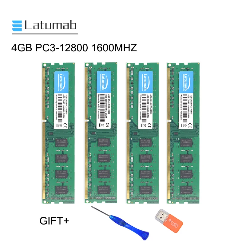 Latumab 4 ГБ 8 ГБ DDR3 1600 МГц PC3 12800 настольная Память DIMM Память RAM 240 шпильки 1,5 в Настольный ПК модуль памяти ram