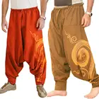 Брюки мужские повседневные для йоги, мешковатые штаны-султанки в стиле хиппи, со спиральным принтом, на лето