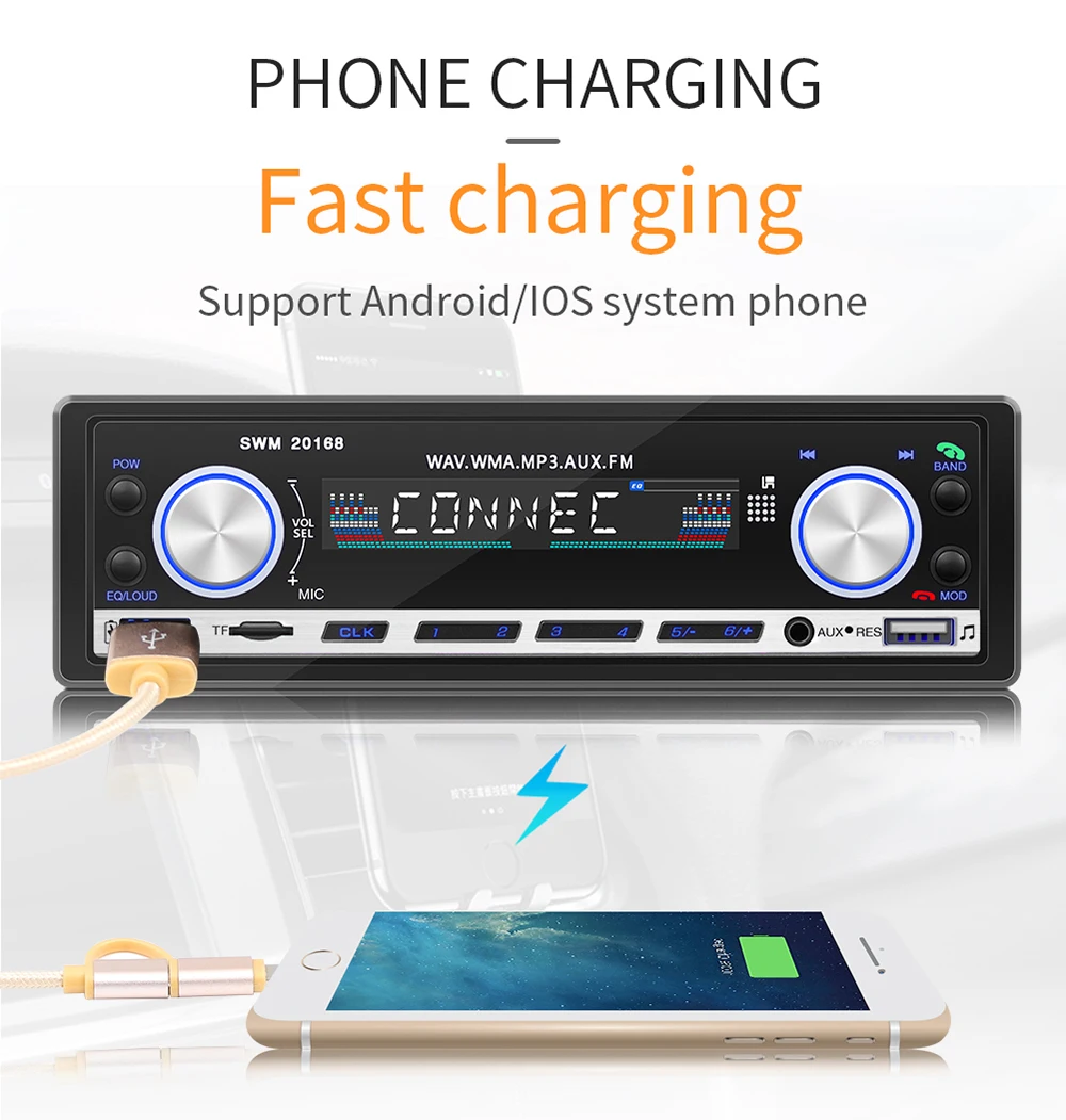 Автомагнитола AMPrime 12 В 1 DIN Bluetooth FM MP3 USB SD AUX|Автомобильные радиоприемники| |