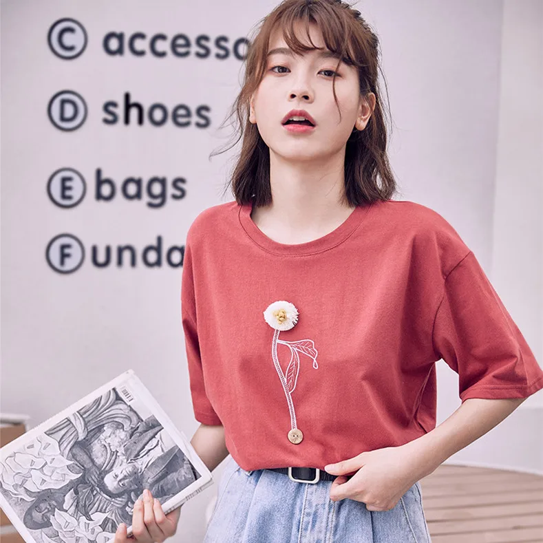 

2020 NEW women T shirt shorts T shirt solid T shirt gray