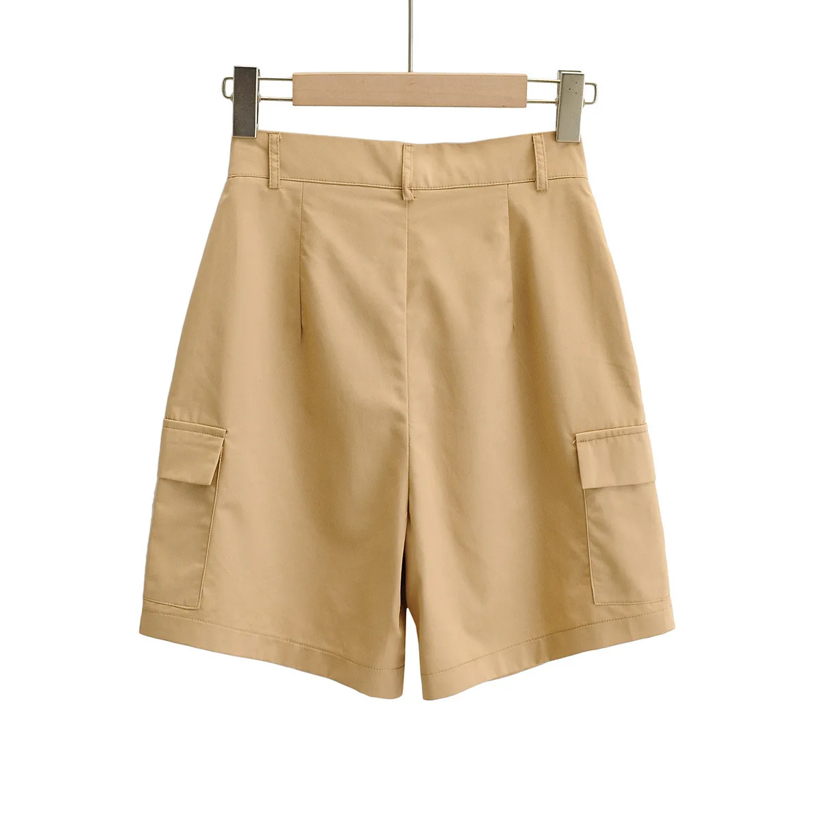 

TVVOVVIN High Waist Loose Wide Leg Women's Fashion Large Pocket Slim Casual Safari Style Shorts Summer 7P5C